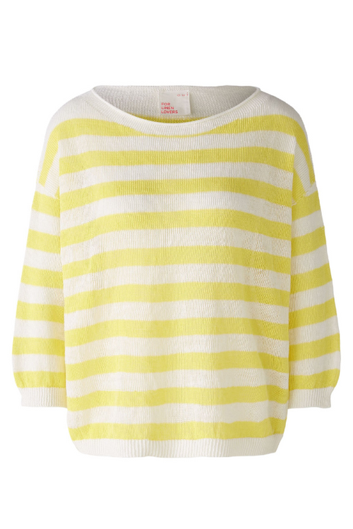 An image of the Oui 3/4 Sleeve Stripe Jumper