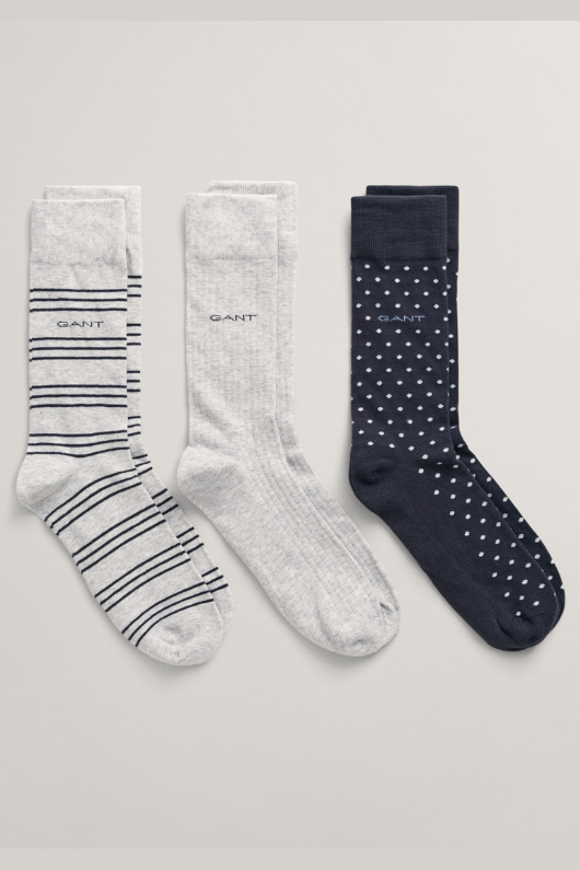 An image of the Gant Stripe Dot Rib Socks 3 Pack