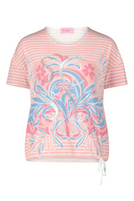 An image of the Betty Barclay Striped Top in the colour Rose/Cream.