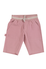Pigeon Organics Painter Shorts. A pair of pink shorts with stretchy waistband and deep pockets.