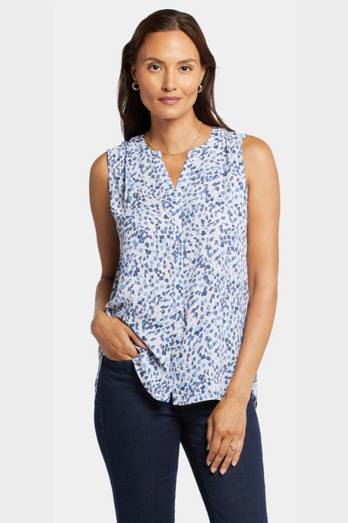 An image of the NYDJ Hayward Hills Pintuck Blouse