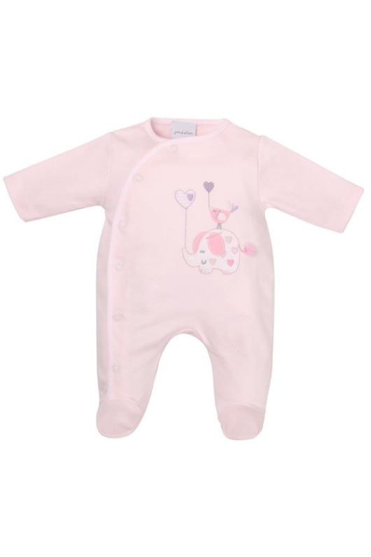 An image of the Dandelion Elephant Cotton Sleepsuit