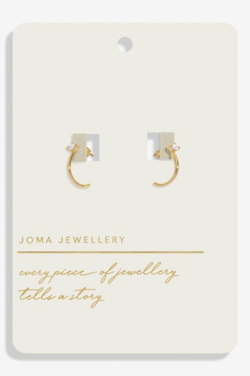 An image of the Joma Jewellery Style Stories Eye Hoop Earrings