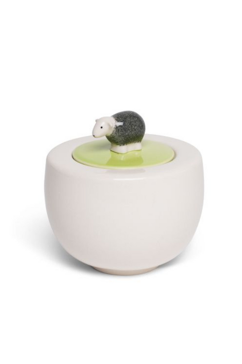 The Herdy Company Sugar Bowl in white.
