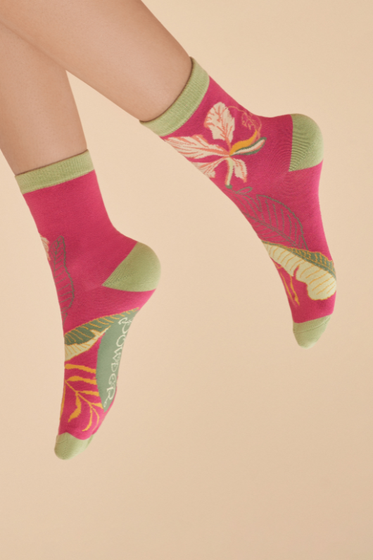 Powder Ankle Socks in delicate tropical