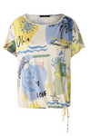 An image of the Oui Multi Print Short Sleeve Blouse