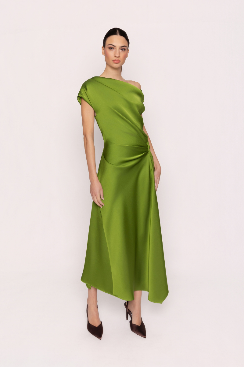 Pleated Midi Dress
