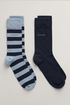 An image of the Gant Barstripe & Solid Socks 2 Pack