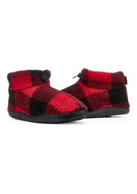An image of the Bedroom Athletics Neeson Shorter Length Check Sherpa Slipper Boots