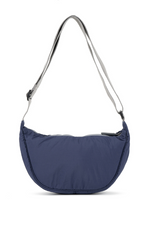 An image of the Roka London Farringdon Indigo Taslon Shoulder Bag.