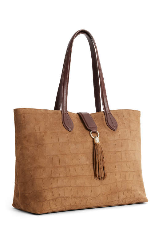 An image of the Fairfax & Favor Fairfax & Favor Langham Suede Tote Bag