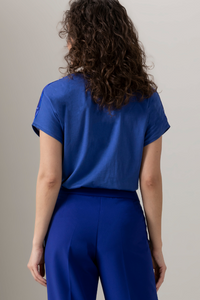 An image of the Bianca Julie Cap Sleeve Patterned Top