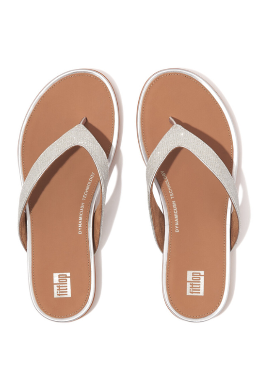 An image of the Fitflop Gracie Shimmerlux Flip-Flops in the colour Silver.