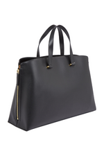 An image of the Tommy Hilfiger TH Modern Small Structured Tote in the colour Black.