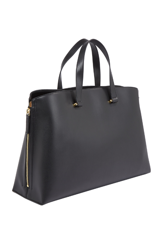 An image of the Tommy Hilfiger TH Modern Small Structured Tote in the colour Black.