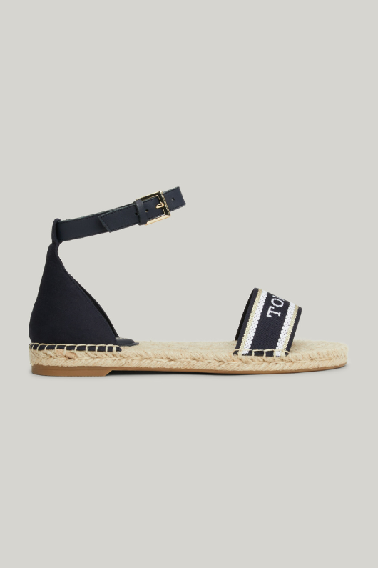 An image of the Tommy Hilfiger Hilfiger Monotype Webbing Strap Espadrille Sandals