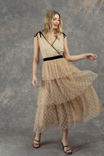 An image of the Fee G Tiered Mesh Dress