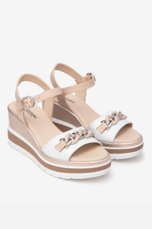 An image of the Nero Giardini Leather Wedge Sandal