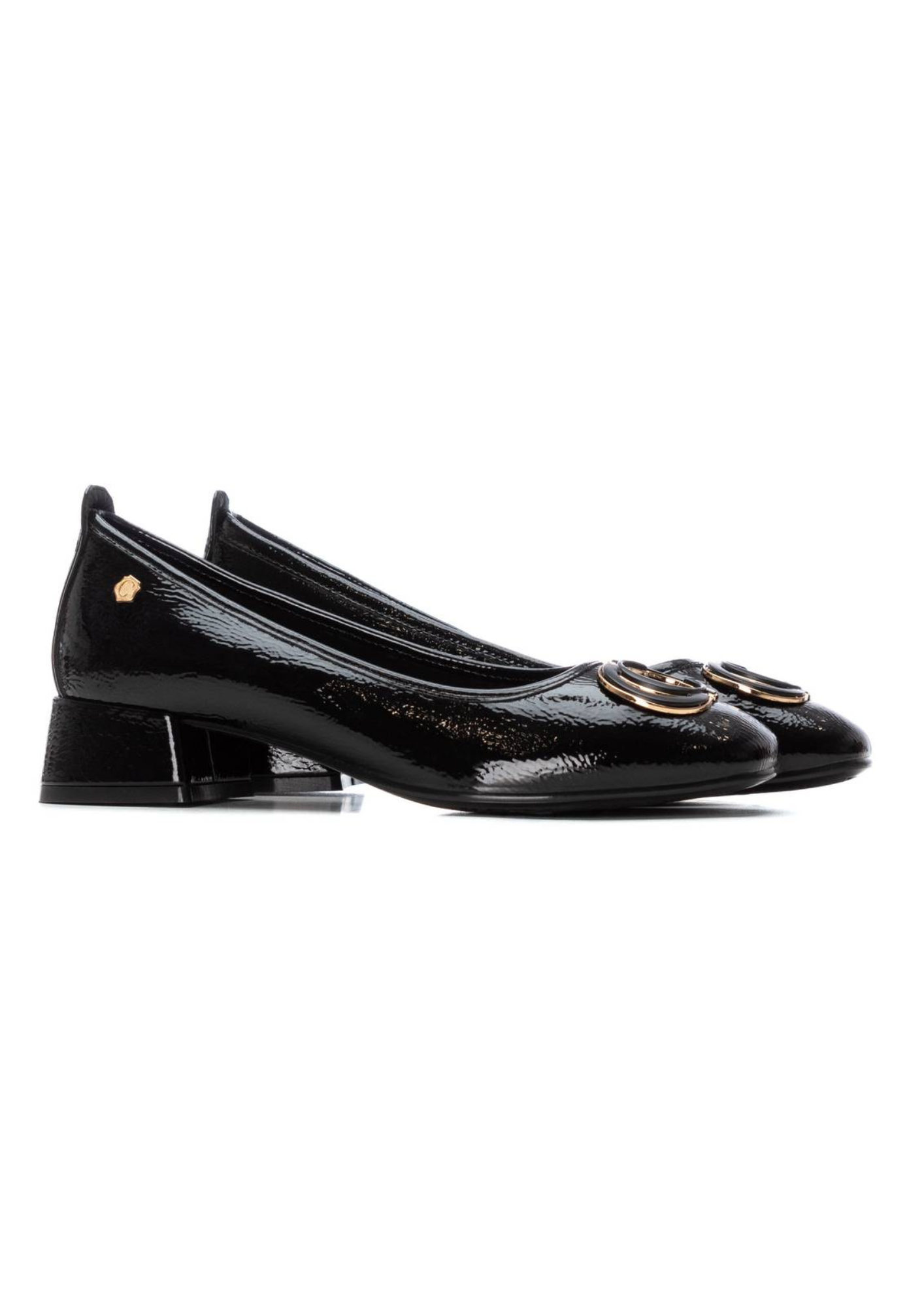 An image of the Carmela Leather Mid Heel Court Shoe