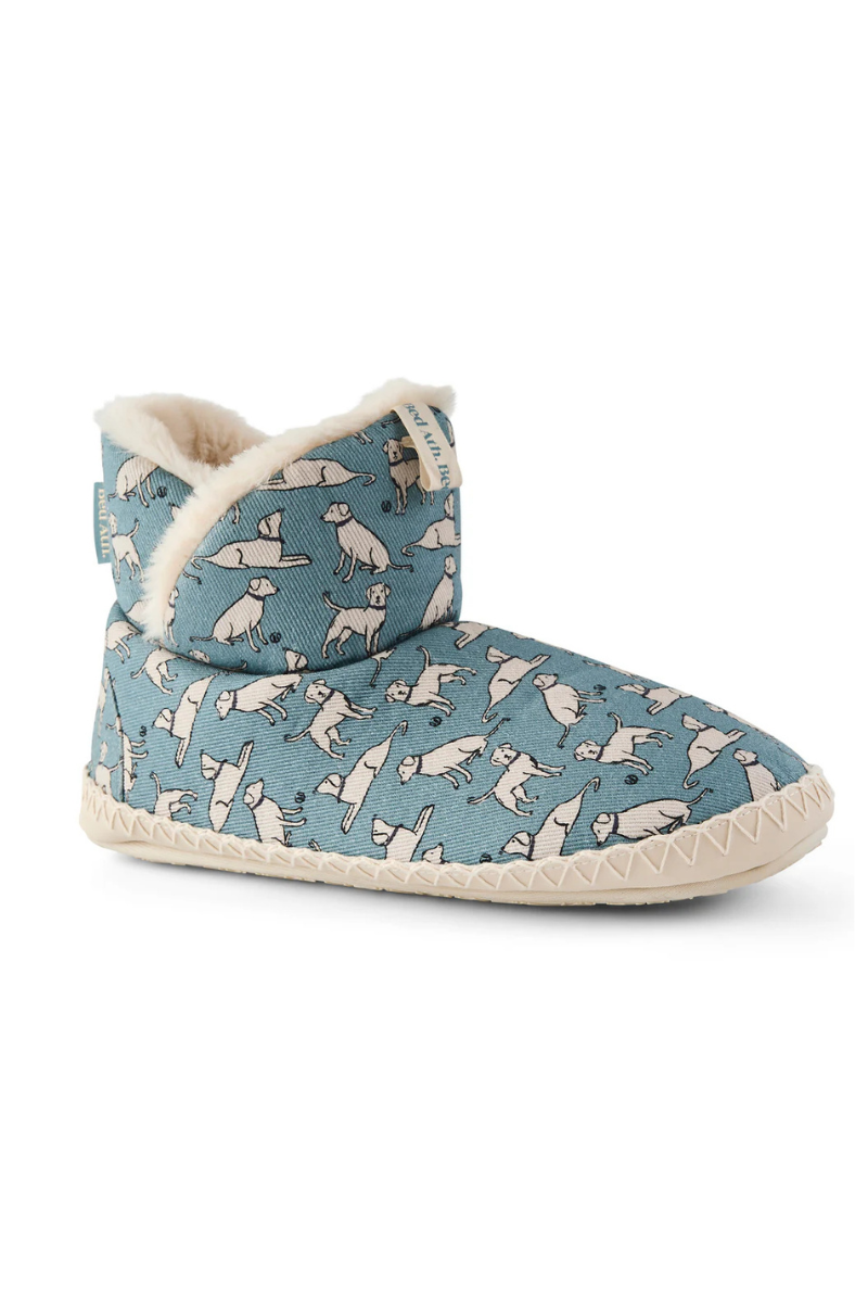An image of the Bedroom Athletics Lily All Over Dog Print Slipper Boot