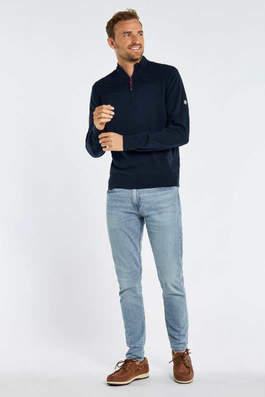 Dubarry Richhill Jumper. A super soft sweater with a zip placket, and subtle ribbed detail