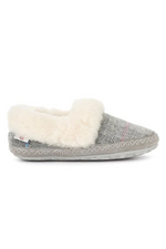 An image of the Bedroom Athletics Diana Harris Tweed Slippers in the colour grey/pink check.