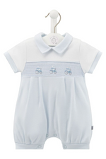 An image of the Dandelion Little Tractor Smocked Romper