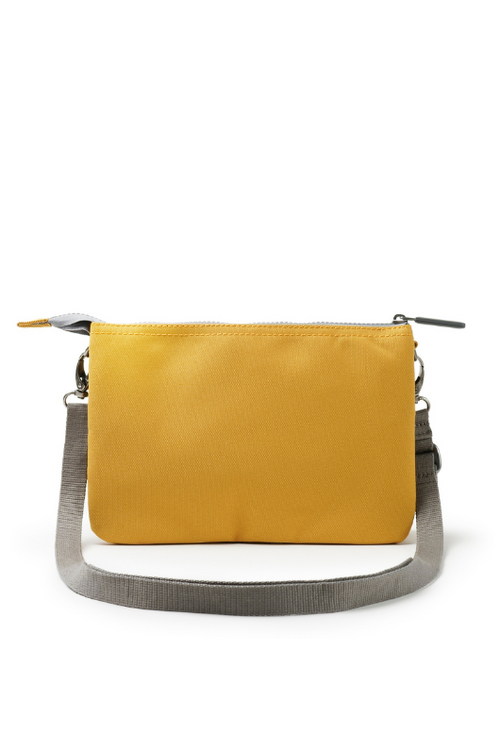 An image of the Roka London Carnaby Crossbody XL Flax Recycled Canvas Bag.