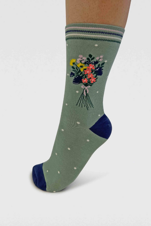 An image of the Thought Ivie You're The Best Socks in the colour Pistachio Green.