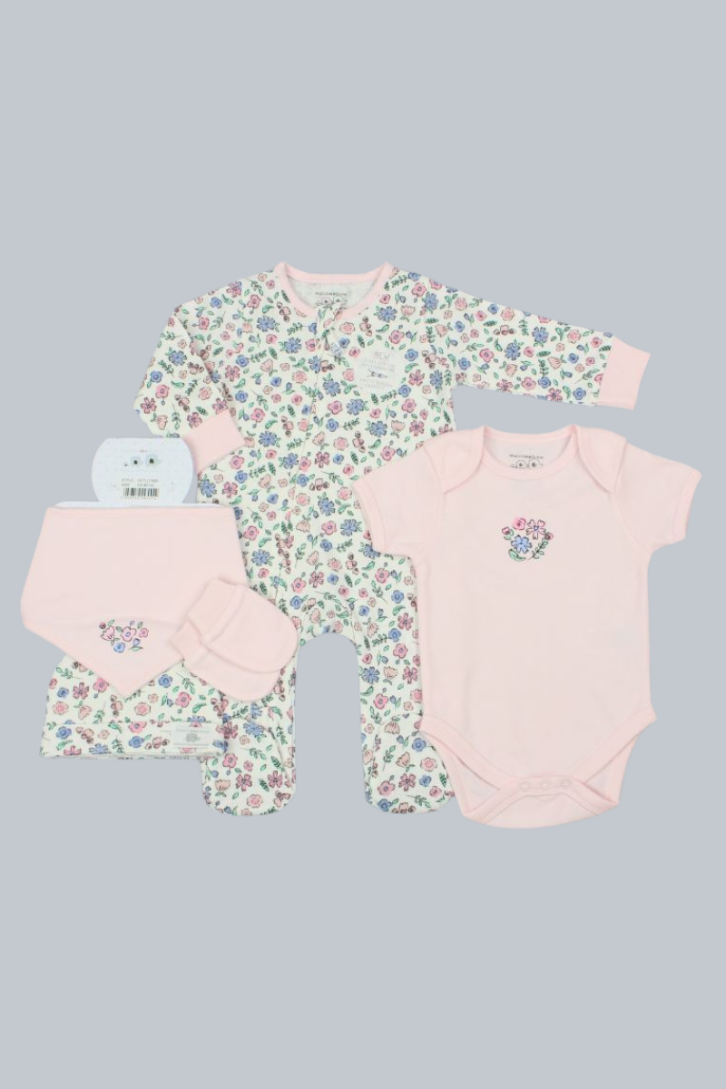 An image of the Premium Babywear 5-Piece Waffle Gift Set