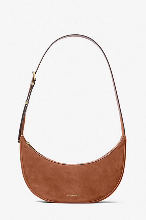 An image of the Michael Kors Avra Medium Suede Crossbody Bag