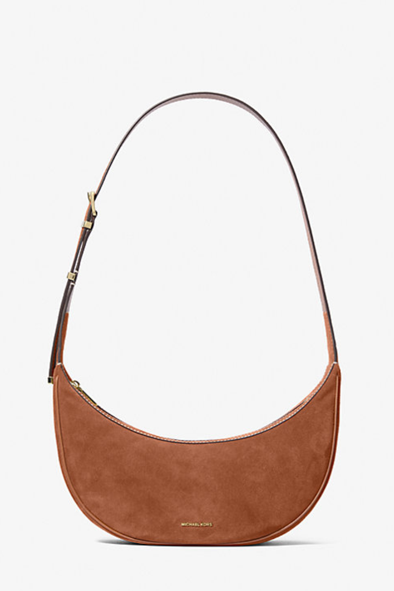 An image of the Michael Kors Avra Medium Suede Crossbody Bag