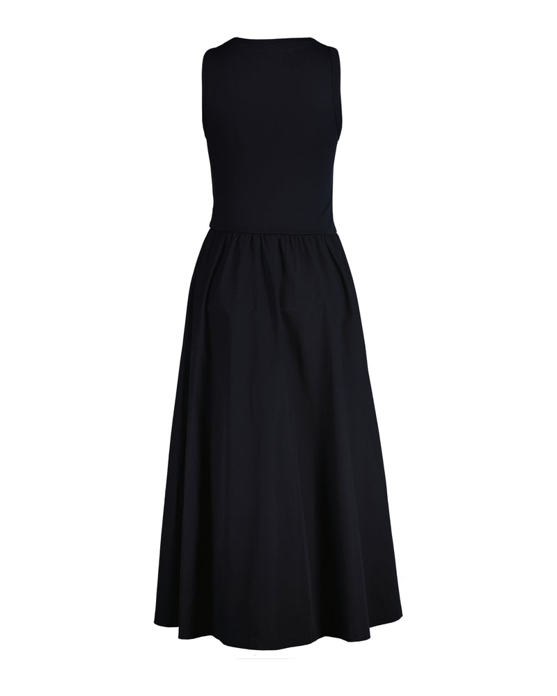 An image of the Gant Midi Jersey Woven Combo Dress