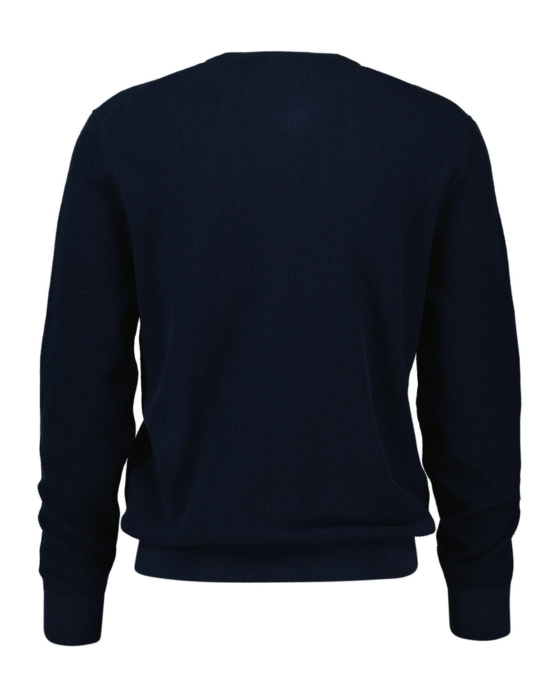 An image of the Gant Micro Textured Cotton Crew Neck Jumper