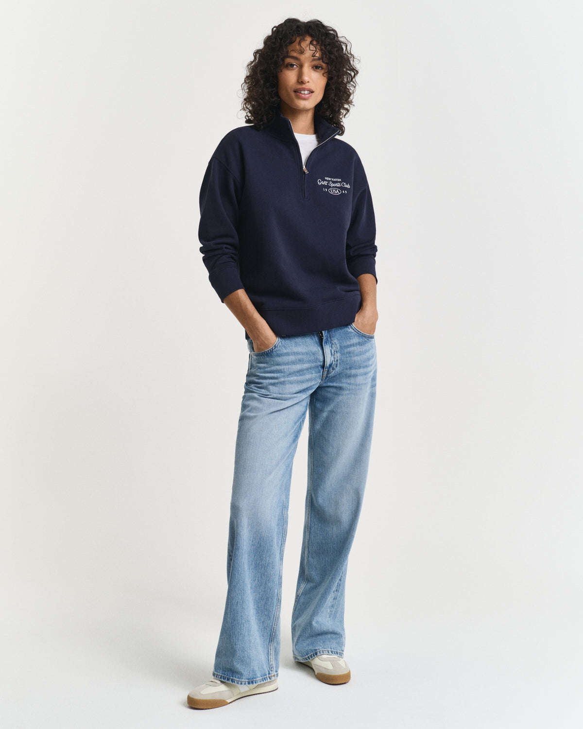 An image of the Gant Graphic Half Zip Sweatshirt