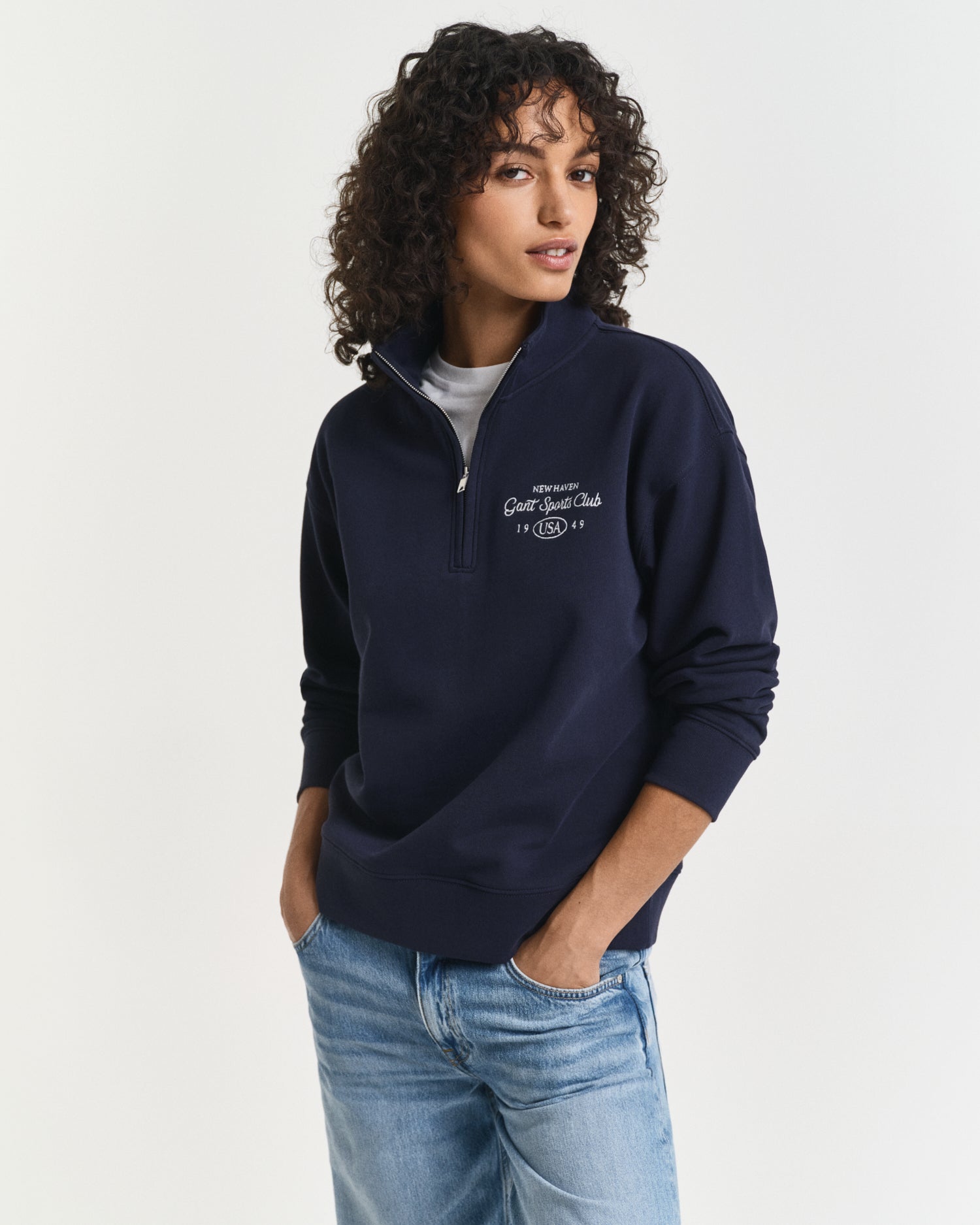 An image of the Gant Graphic Half Zip Sweatshirt