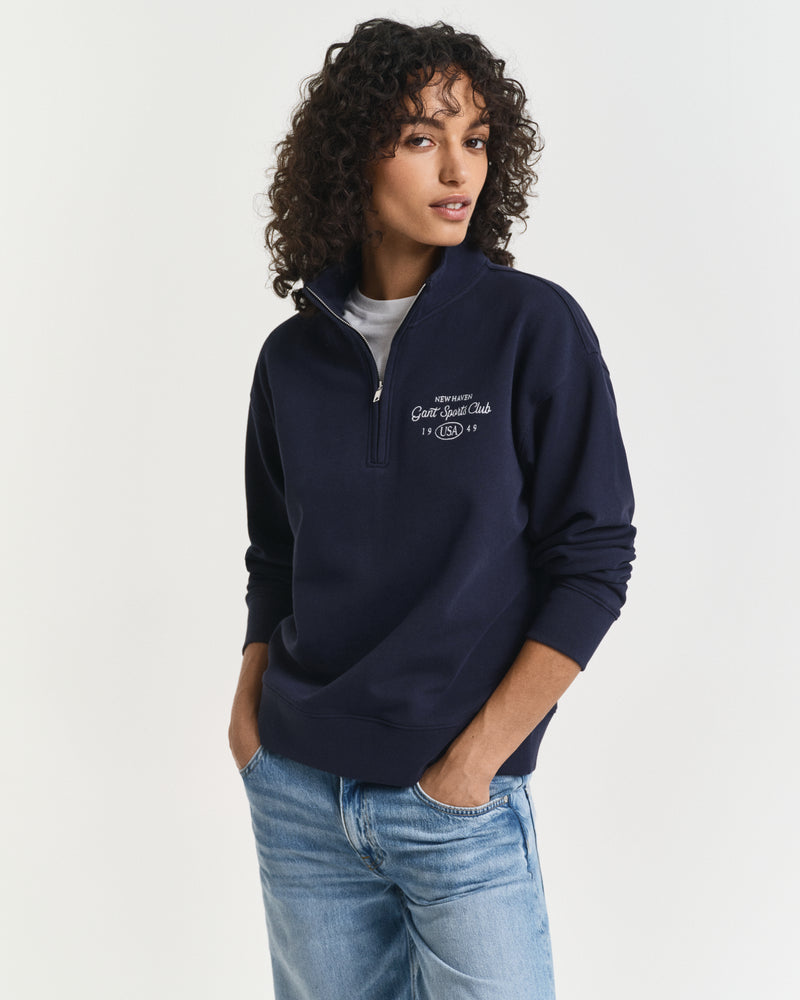 An image of the Gant Graphic Half Zip Sweatshirt