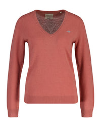 An image of the Gant Extrafine Lambswool Blend V-Neck