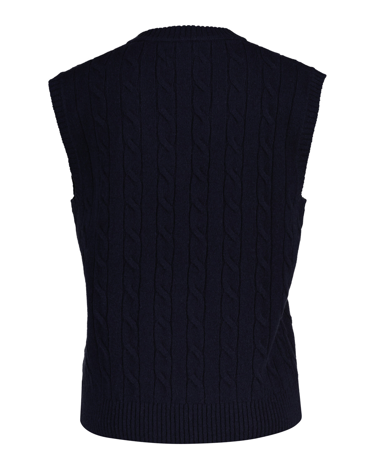 An image of the Gant Lambswool Cable V-Neck Vest