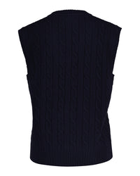 An image of the Gant Lambswool Cable V-Neck Vest