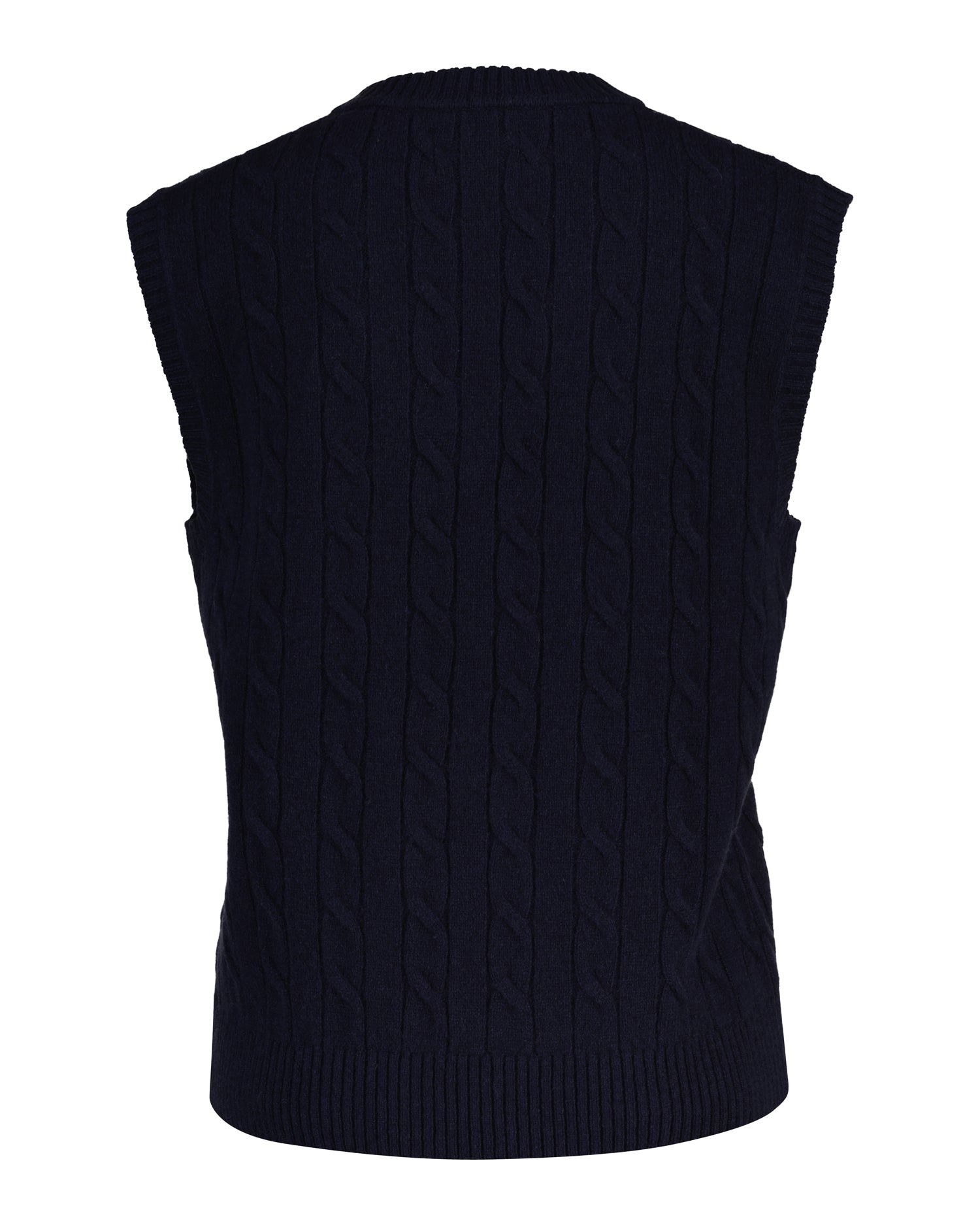An image of the Gant Lambswool Cable V-Neck Vest