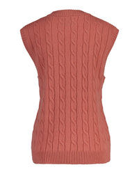 An image of the Gant Lambswool Cable V-Neck Vest