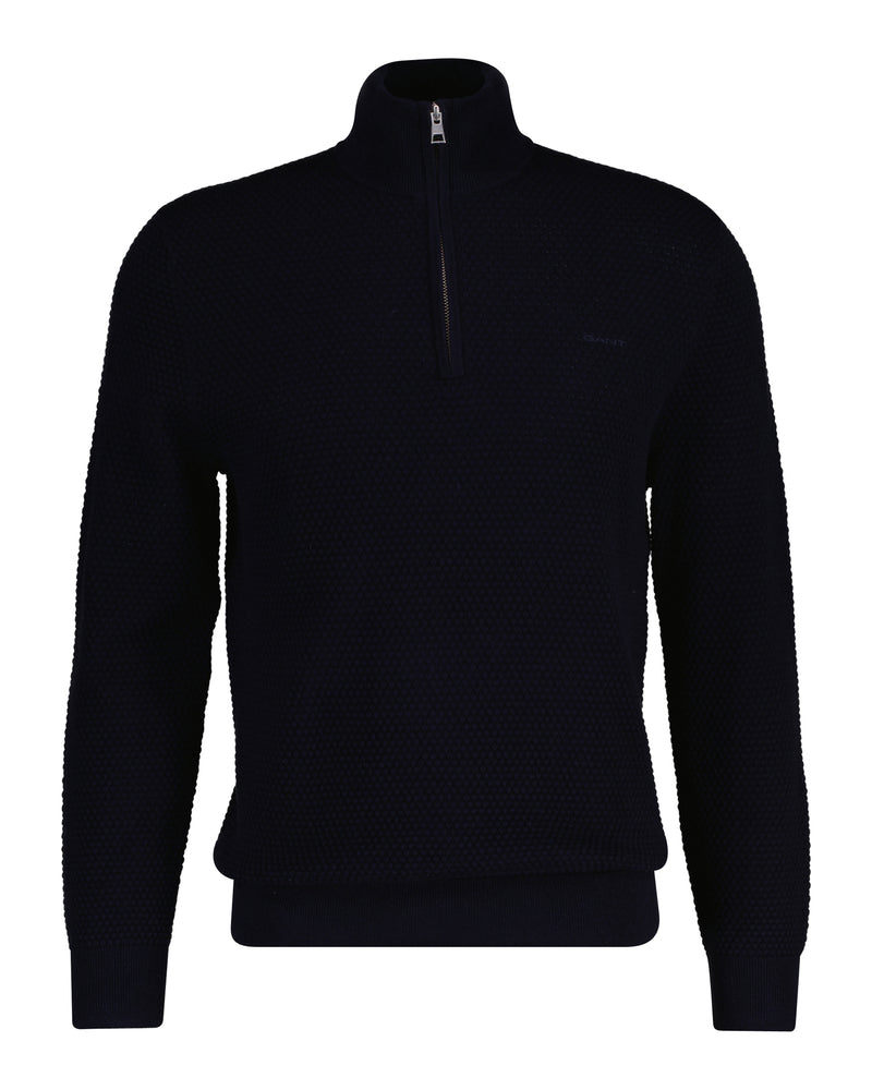 An image of the Gant Textured Cotton Merino Half Zip