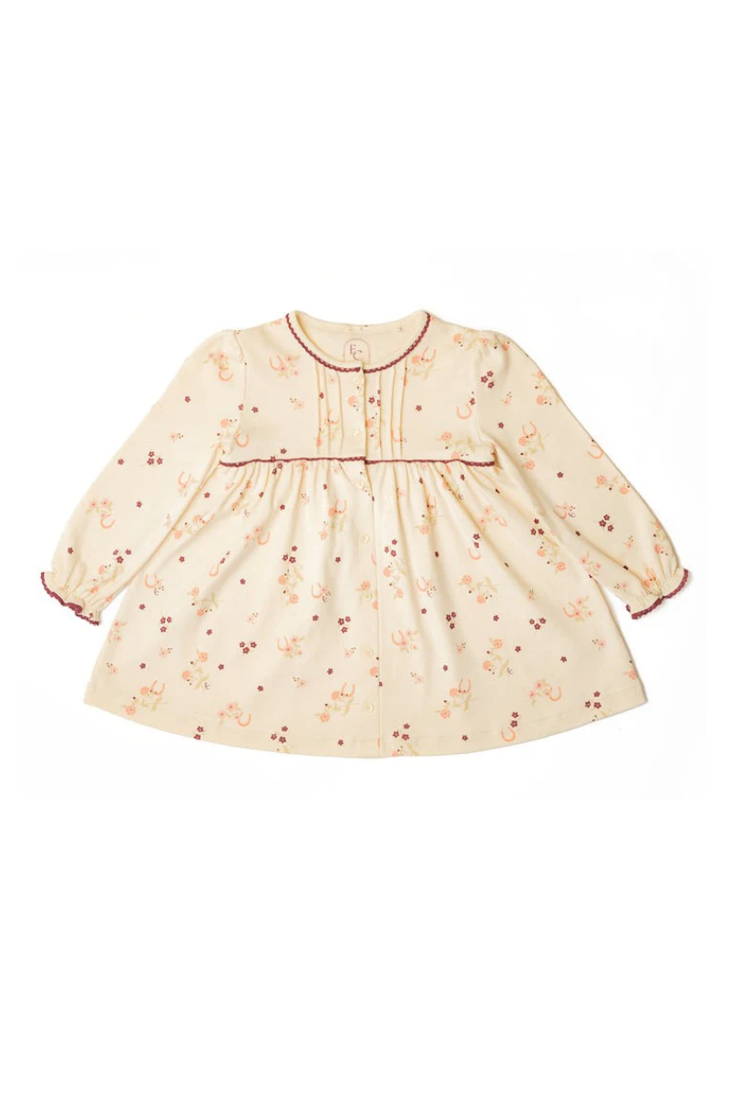 An image of the Eleanor Charles The Horseshoe Floral Print Jersey Dress