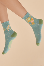 Powder Ankle Socks in Hummingbird print