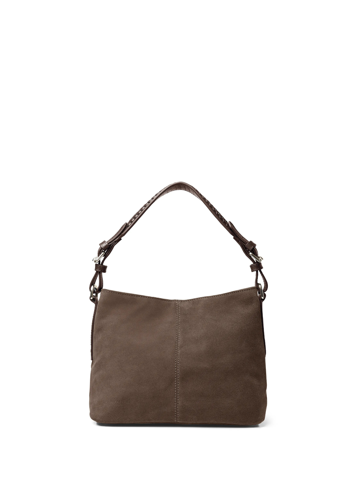 An image of the Fairfax & Favor Fairfax & Favor Mini Tetbury Handbag Fog Suede