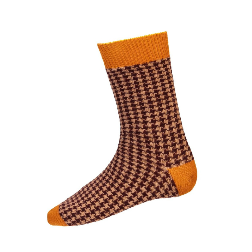 An image of the House of Cheviot Houndstooth Short Socks