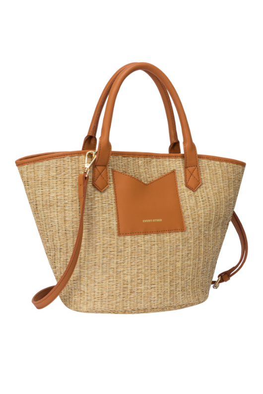 An image of the Every Other Large Twin Tote Bag in the colour Tan.