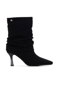Suede High Heeled Ankle Boots