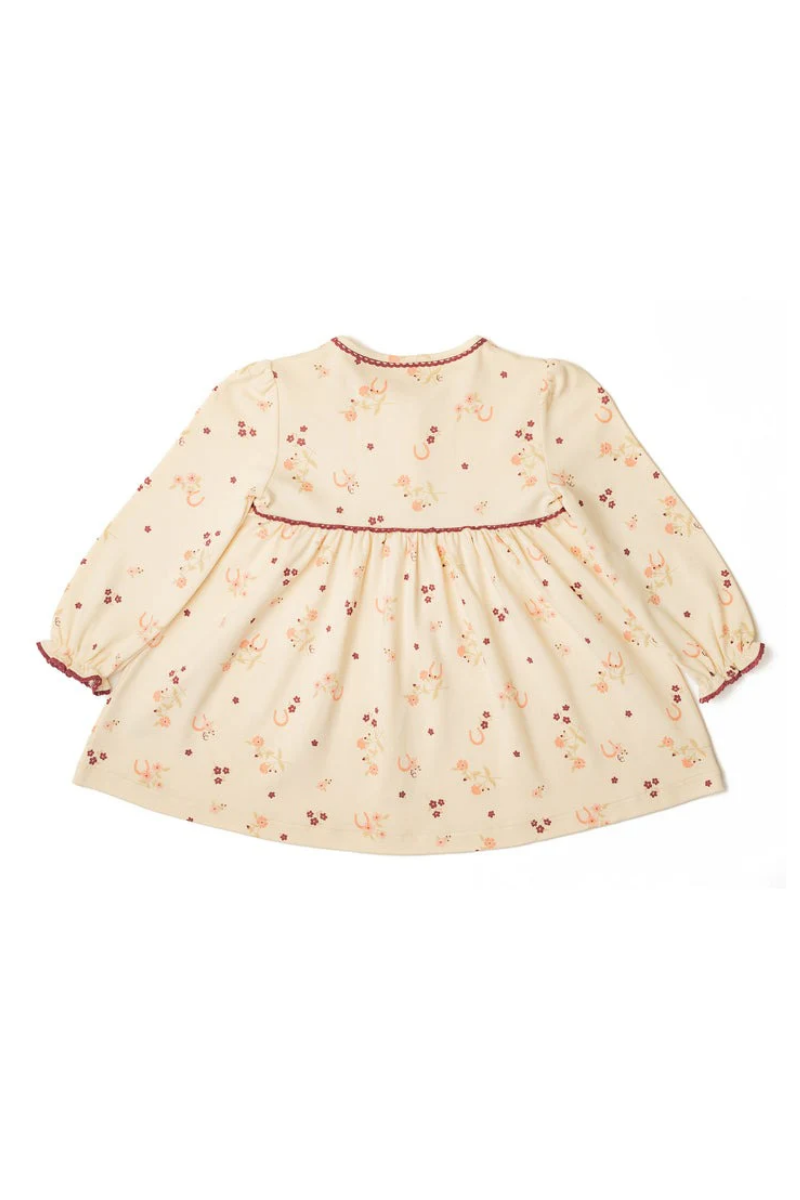 An image of the Eleanor Charles The Horseshoe Floral Print Jersey Dress
